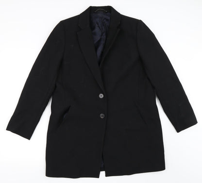 Womens UK Size L Preworn Black Overcoat