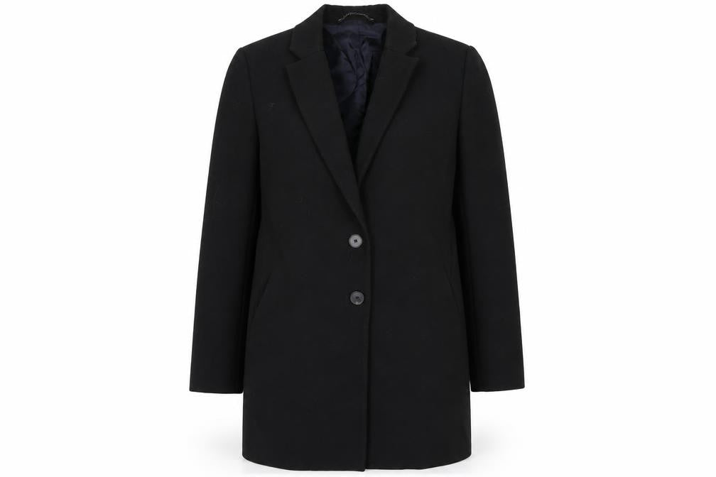 Womens UK Size L Preworn Black Overcoat