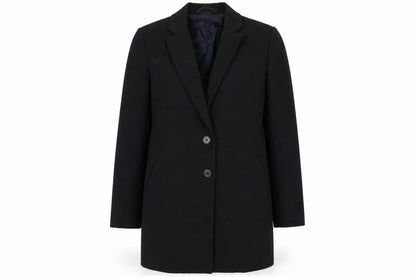 Womens UK Size L Preworn Black Overcoat