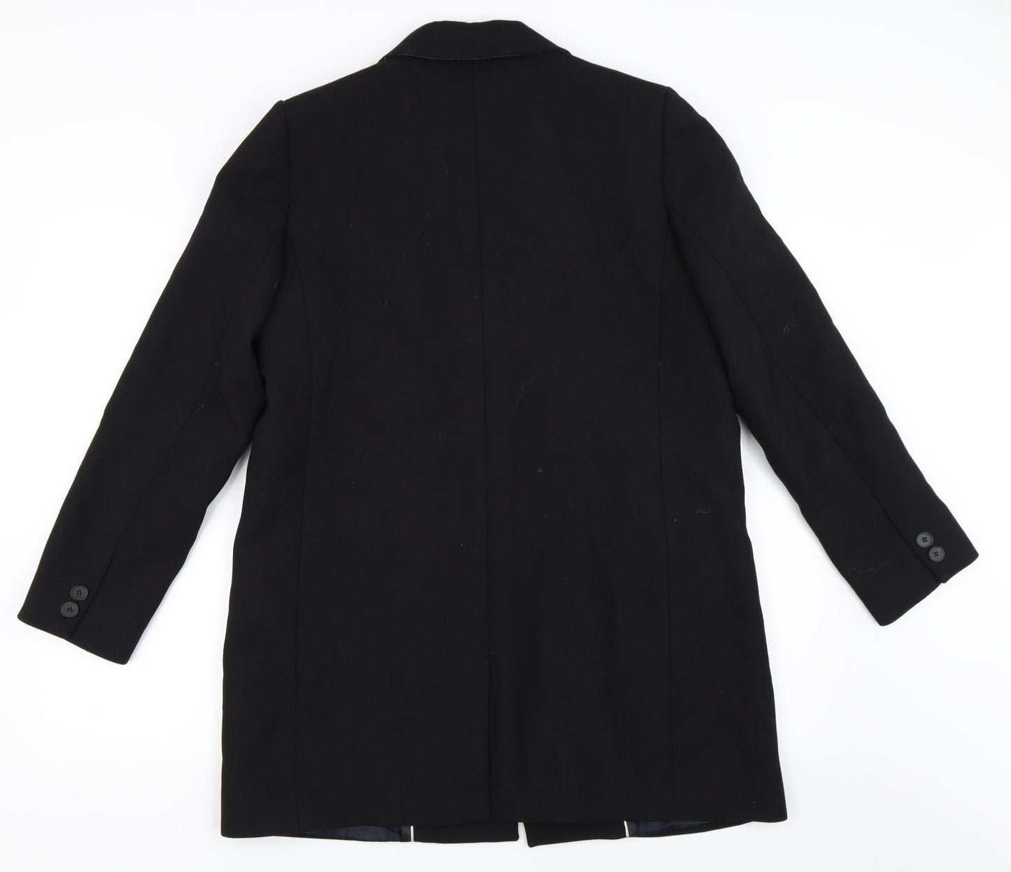 Womens UK Size L Preworn Black Overcoat