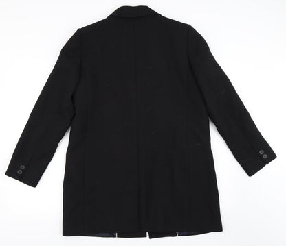 Womens UK Size L Preworn Black Overcoat