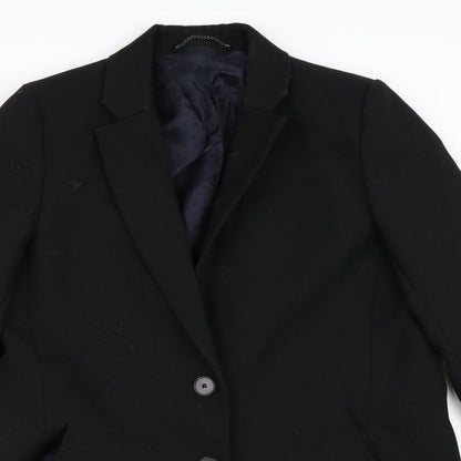 Womens UK Size L Preworn Black Overcoat