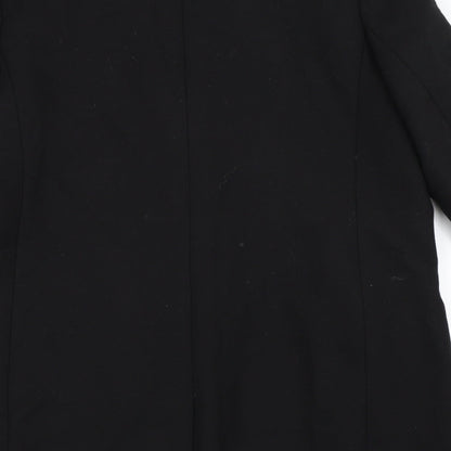 Womens UK Size L Preworn Black Overcoat
