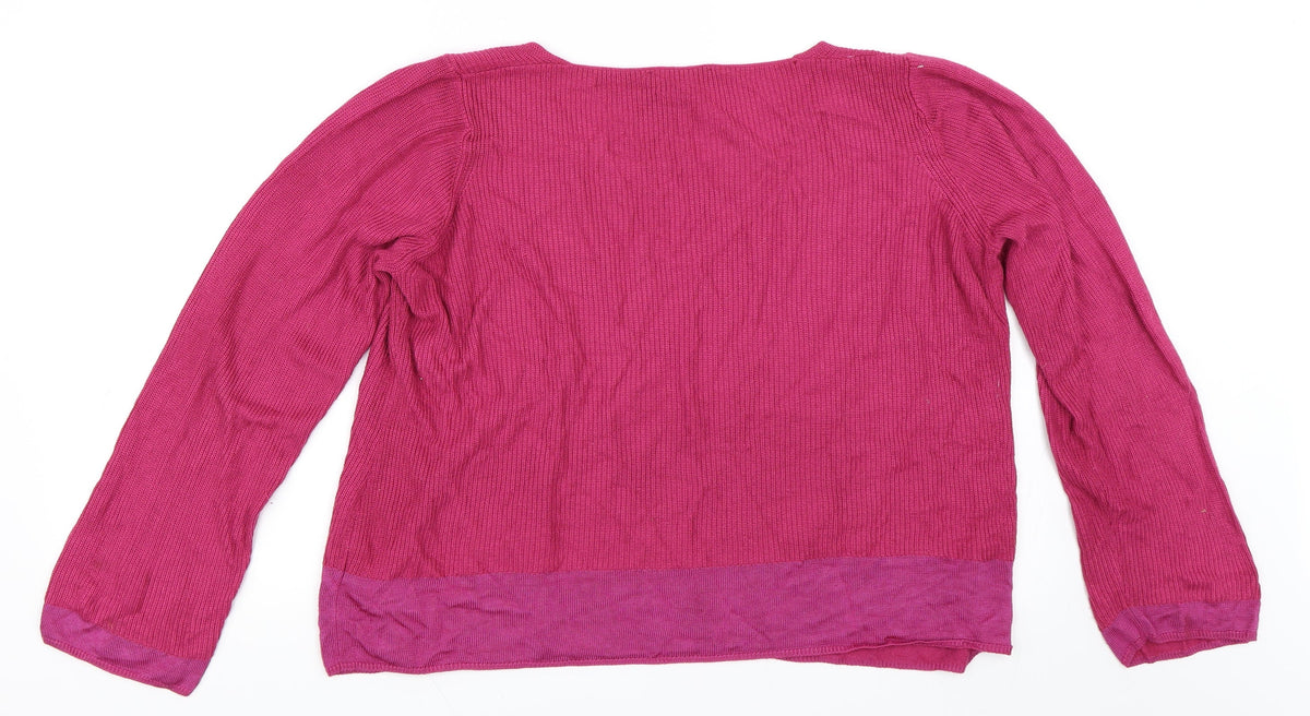 Back view of Per Una women’s pink jumper, size UK 16