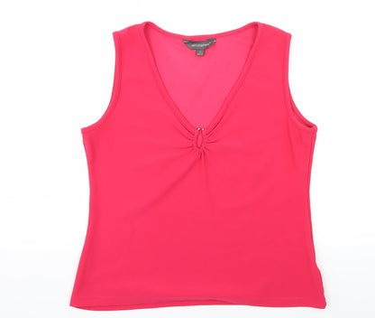 Atmosphere Womens Pink Striped Jersey Basic Tank Size 14