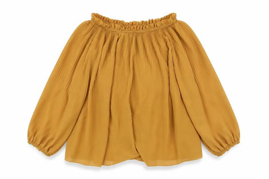 Front view of Preworn women’s yellow basic blouse one size