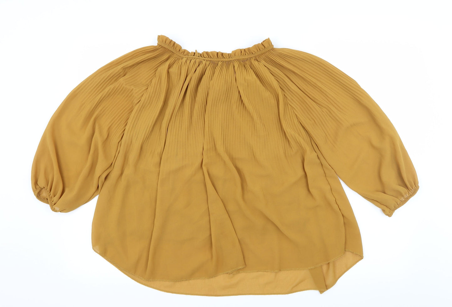 Womens UK Size One Size Preworn Yellow Basic Blouse
