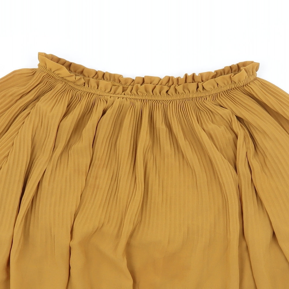 Womens UK Size One Size Preworn Yellow Basic Blouse