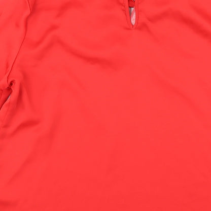 F&F Womens Red  Satin Basic Blouse Size 14