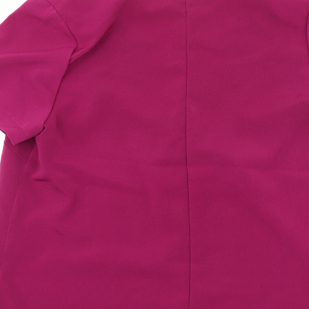 Brand and care label for Special Collection women’s pink satin basic blouse, size UK 14