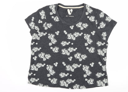 Very Womens Grey Floral Jersey Top Pyjama Top Size 18