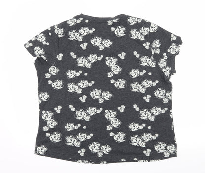 Very Womens Grey Floral Jersey Top Pyjama Top Size 18