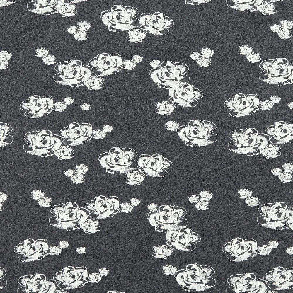 Very Womens Grey Floral Jersey Top Pyjama Top Size 18