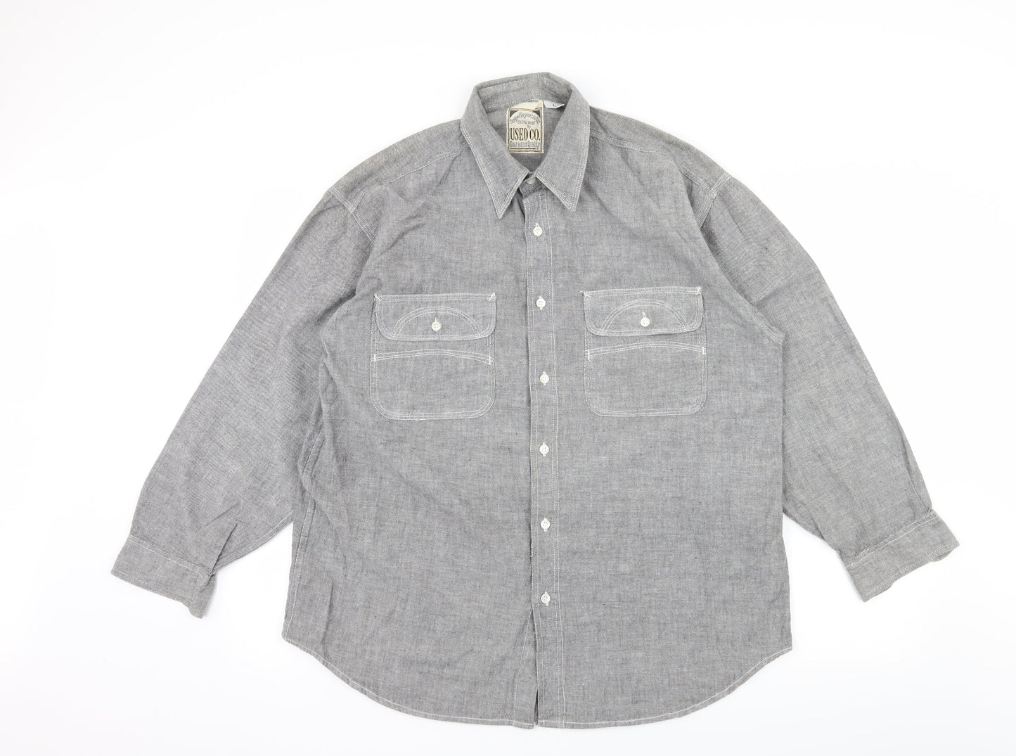 Used Co Mens Grey    Button-Up Size L