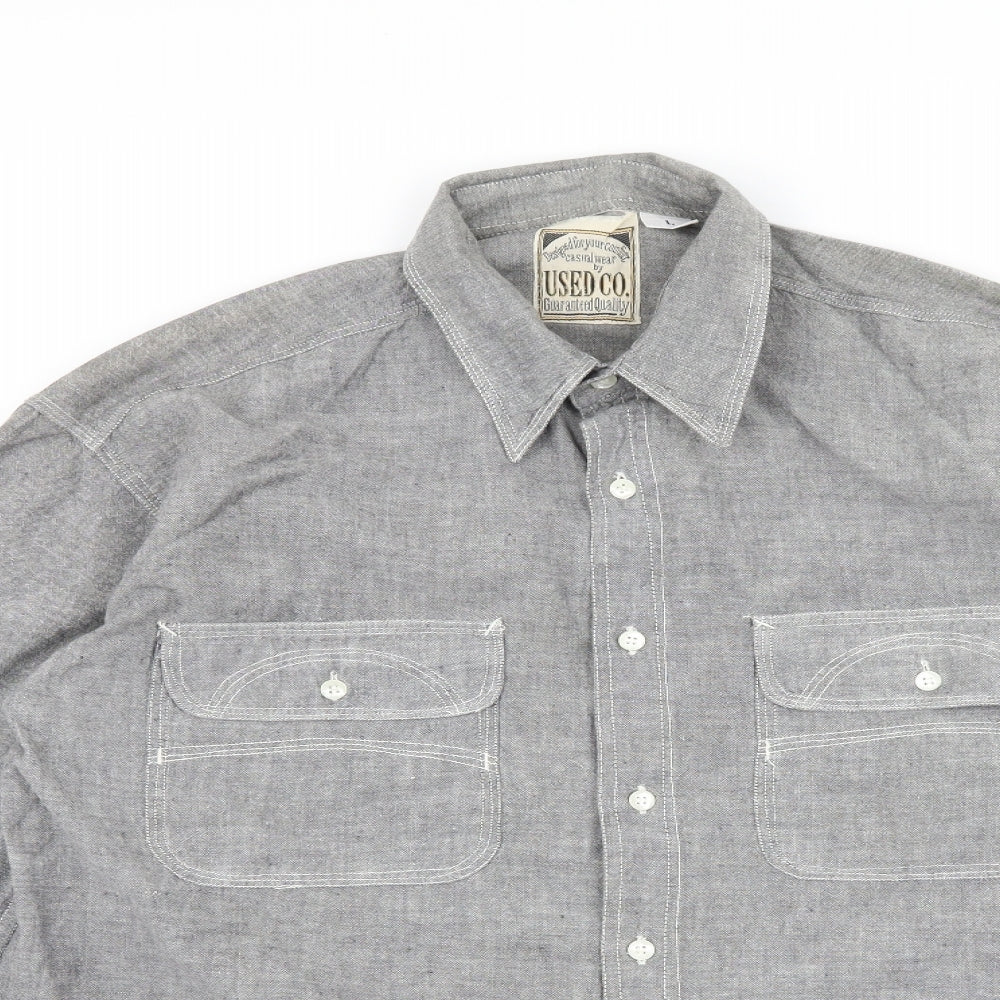 Used Co Mens Grey    Button-Up Size L