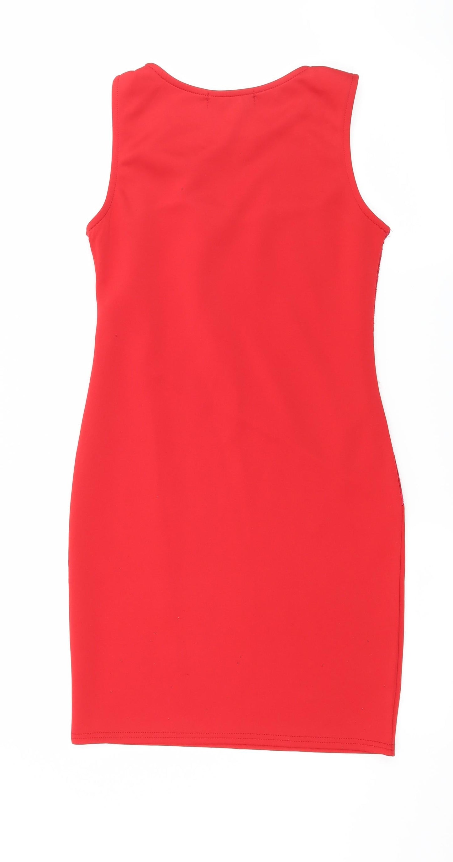 Boohoo Womens Red  Jersey Bodycon  Size 8
