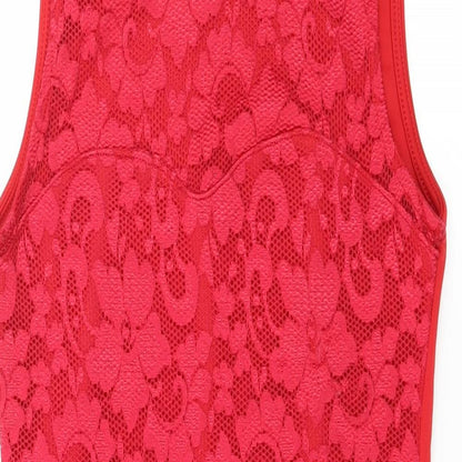 Boohoo Womens Red  Jersey Bodycon  Size 8