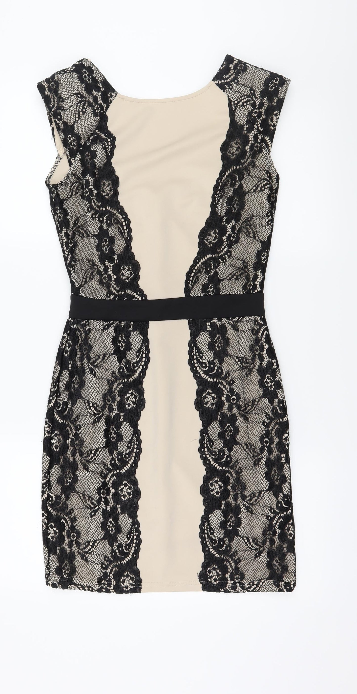 Boohoo Womens Ivory   Bodycon  Size 8  - Lace Detail