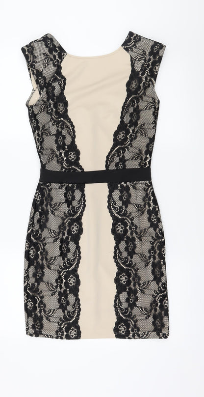 Boohoo Womens Ivory   Bodycon  Size 8  - Lace Detail