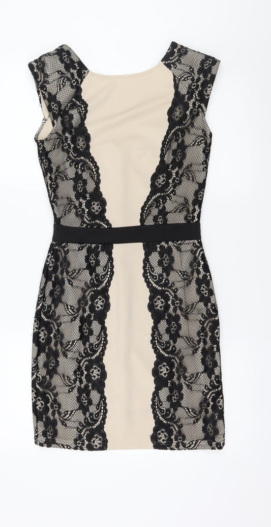 Boohoo Womens Ivory   Bodycon  Size 8  - Lace Detail