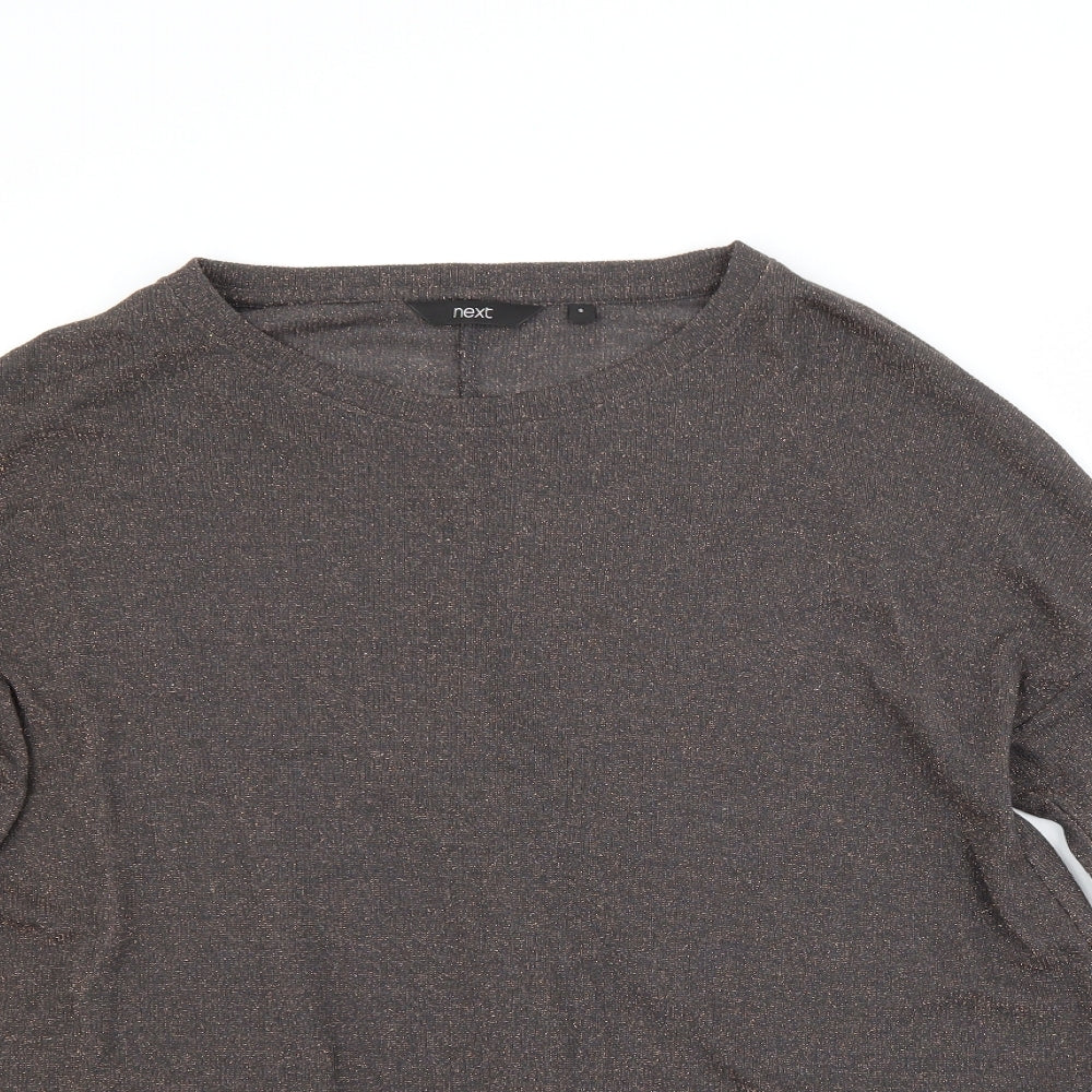Womens UK Size 8 NEXT Brown Basic Blouse