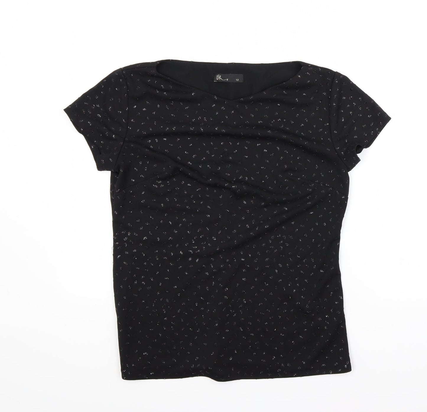 Womens UK Size 12 BHS Black Basic Blouse