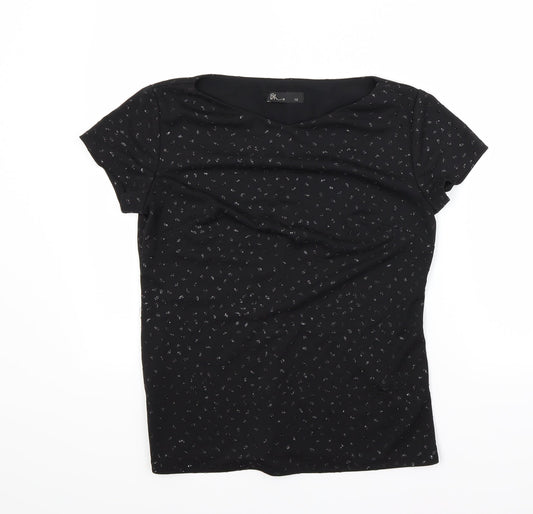 Womens UK Size 12 BHS Black Basic Blouse