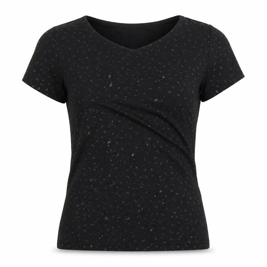 Front view of BHS women’s black basic blouse, size UK 12