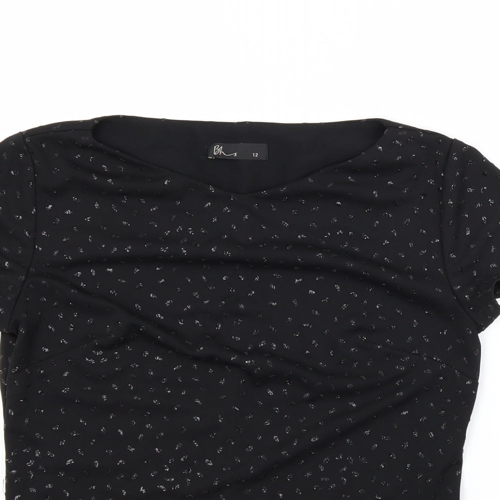 Womens UK Size 12 BHS Black Basic Blouse