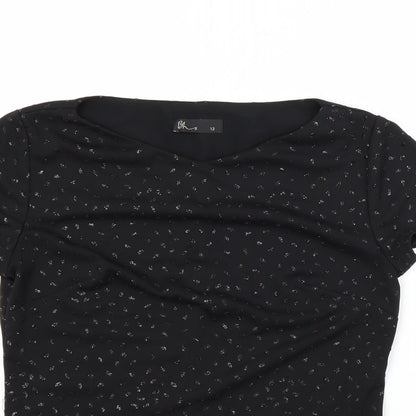 Womens UK Size 12 BHS Black Basic Blouse