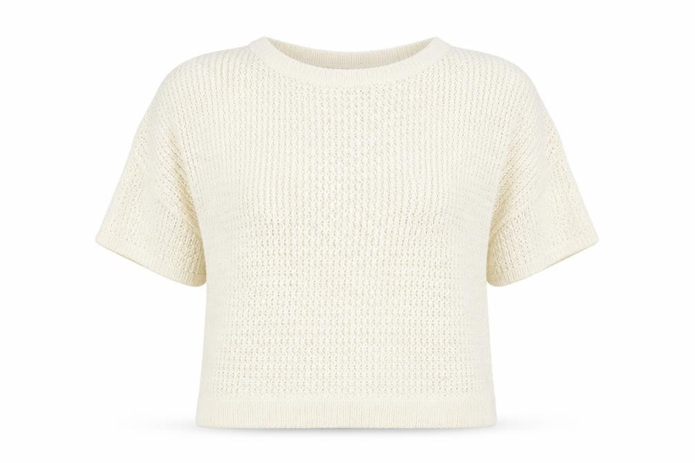 Front view of Tu women’s white jumper, size UK 14