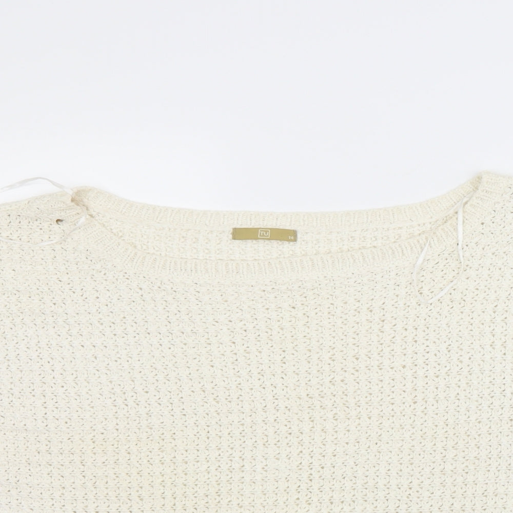 TU Womens White   Pullover Jumper Size 14