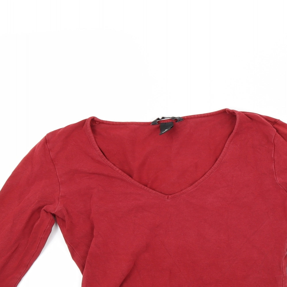 H&M Womens Red   Pullover Sweatshirt Size S