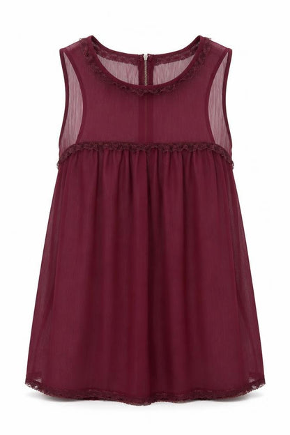 Womens UK Size 8 Topshop Red Basic Blouse