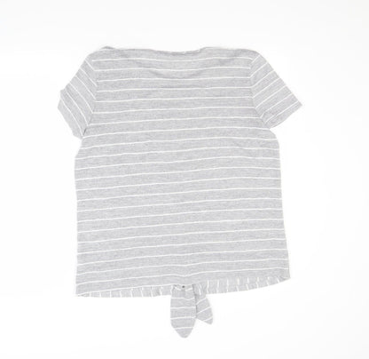 Back view of George women’s grey striped jumper, size UK 16