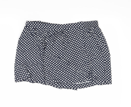 Papaya Womens Blue Polka Dot  Cut-Off Shorts Size 14