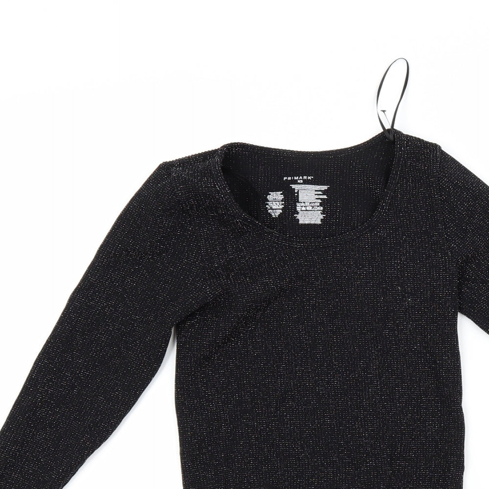 Primark Womens Black   Henley Jumper Size XS