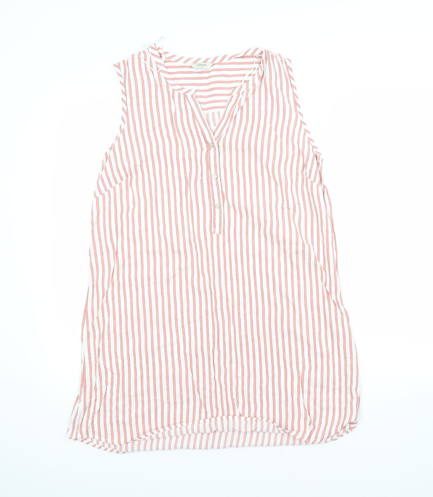 Womens UK Size 12 Papaya Red Basic Button-Up