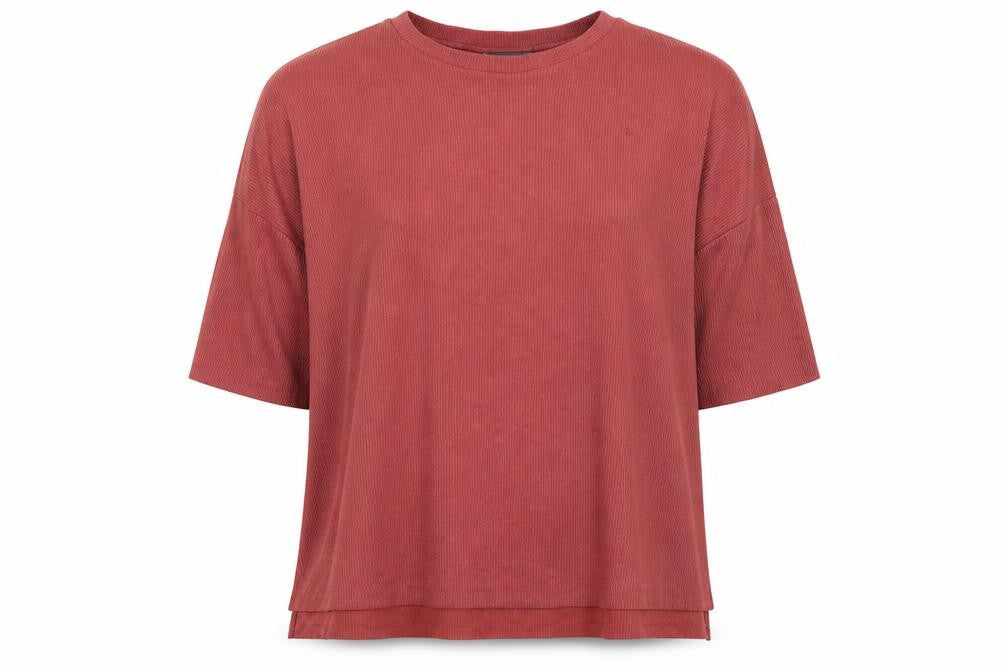 Front view of Primark women’s red pullover sweatshirt, size UK 14