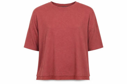 Front view of Primark women’s red pullover sweatshirt, size UK 14