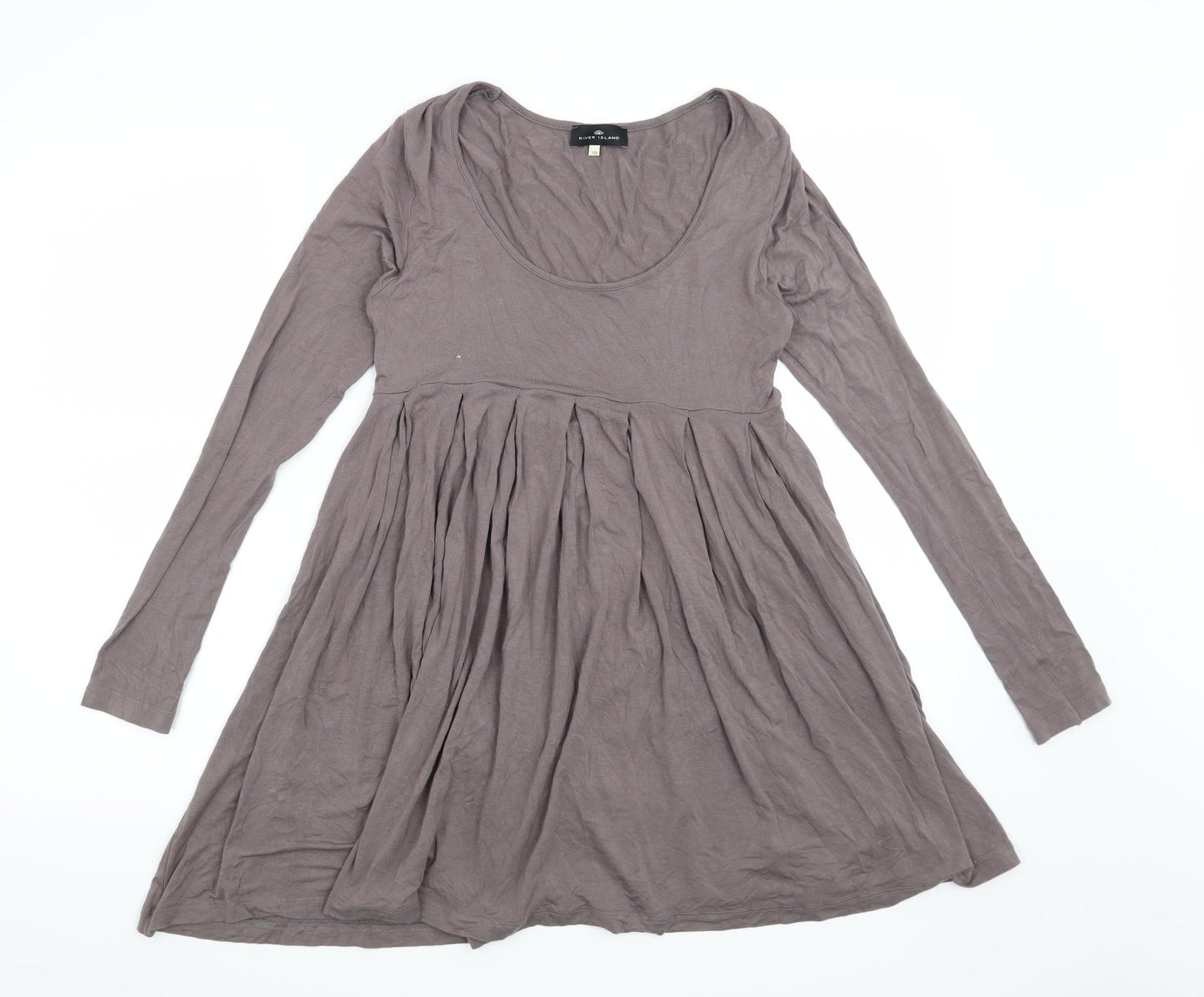 Womens UK Size 10 River Island Grey Basic Blouse
