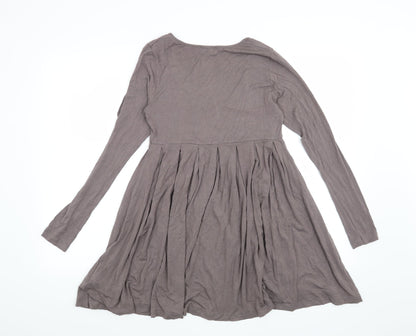 Womens UK Size 10 River Island Grey Basic Blouse