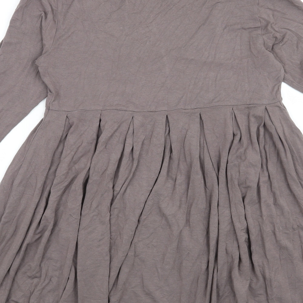 Womens UK Size 10 River Island Grey Basic Blouse