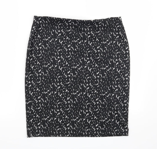 Marks and Spencer Womens Black Geometric  Straight & Pencil Skirt Size 32 in