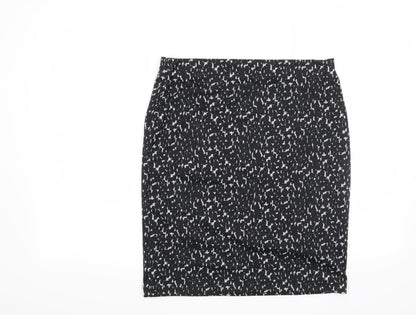 Marks and Spencer Womens Black Geometric  Straight & Pencil Skirt Size 32 in