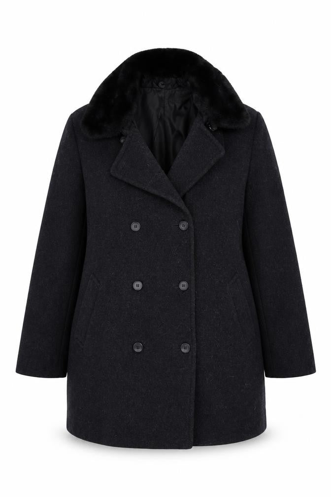 Womens UK Size 14 Klass Black Overcoat