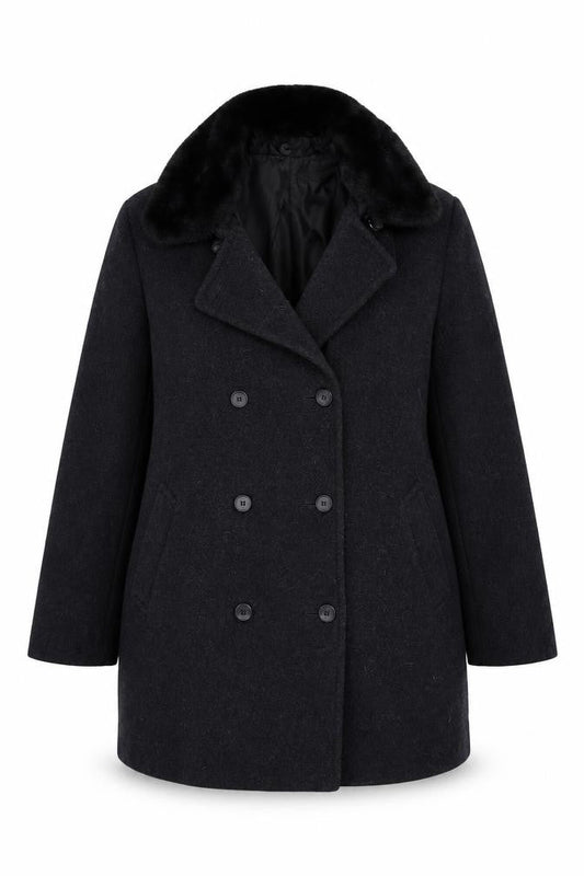 Womens UK Size 14 Klass Black Overcoat