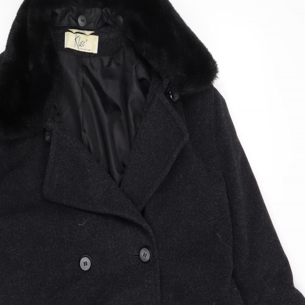 Womens UK Size 14 Klass Black Overcoat