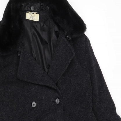 Womens UK Size 14 Klass Black Overcoat