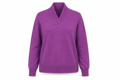Front view of Rowlands women’s purple jumper, size M